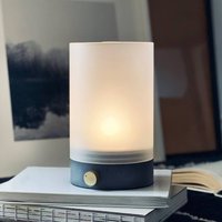 Dyberg Larsen LED rechargeable table lamp Cozy, height 20.5 cm, concrete