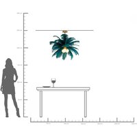 KARE hänglampa Feather Palm, grön, fjädrar, Ø 87 cm, G9