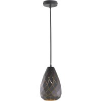 Trio Lighting Utsida antracit, insida guld – pendellampa Onyx