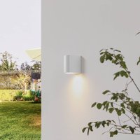 Prios Irfan utomhusvägglampa rund vit 10 cm