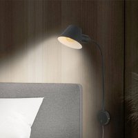 Briloner Brello vägglampa, runt väggfäste, svart