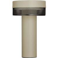 HELL LED-bordslampa Mesh uppladdningsbart batteri, höjd 24cm, sand/svart