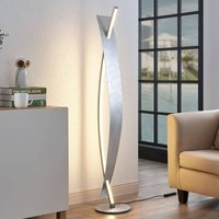 Lucande LED-golvlampa Marija, silver, dimbar, 140 cm