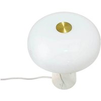 DFTP by Nordlux Lampe à poser Glossy, blanche, hauteur 24 cm, marbre/verre