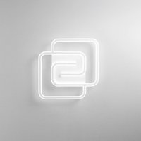 LED-væglampe Cayman Quadrata, hvid, bredde 49 cm, metal, CCT