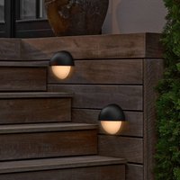 Nordlux Scorpius Round outdoor wall light, black, plastic