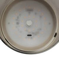 Brilliant LED-bordslampa Lumeo, Ø 13 cm, mässingsfärgad/rökgrå