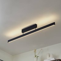 Lucande Smart LED ceiling light Mylosh, black, CCT, Tuya