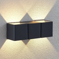 Lindby LED-utomhusvägglampa Niclas, kantig