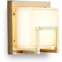 Moretti Luce LED-utomhusvägglampa Ice Cubic 3407, av mässing