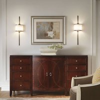 KICHLER LED-vägglampa Mona IP44 höjd 55,9 cm förtennad