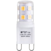 ORION Bi-pin LED bulb, clear, G9, 2.5 W, 3,000 K, 280 lm