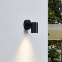 Lindby utomhusvägglampa Inaye, GU10, 12 cm, svart, aluminium