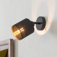 EGLO Esteperra wall spotlight, black/gold, 1-bulb