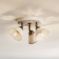 Ceramiche NONNA taklampa i vit keramik, 3 lampor