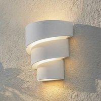 Lindby LED outdoor wall light Valir, white, three lampshades, IP54