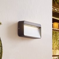 Lucande Tiburia LED outdoor wall light, black, aluminium