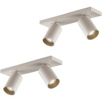 Arcchio Strahler Brinja, 2er-Set, weiß, eckig, 2-flg., GU10