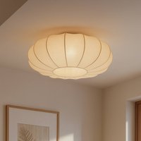 Lindby Helin ceiling light, beige, Ø 60 cm, textile, 3 x E27