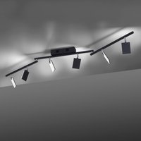 PURE Mira ceiling lamp 6-bulb remote CCT black