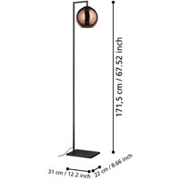 EGLO Stars of Light Cordoba floor lamp, copper-coloured glass