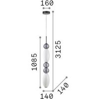 Ideallux Ideal Lux hänglampa Lumiere-3, opal/grått glas