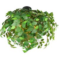 Reality Leuchten Leavy taklampa, svart/grön, Ø 70 cm, E14, 3 lampor