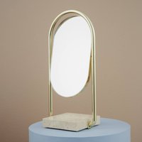 AYTM Angui table mirror, gold, height 35 cm, glass, marble