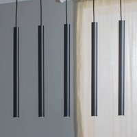 Euluna Hänglampa Sone, kåpa kantig, 5 lampor, svart