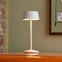 Sigor Facetta LED rechargeable table lamp, white, 22 cm, metal, CCT IP44