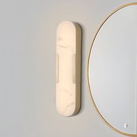 Searchlight LED-badrumsvägglampa Opaline Höjd 50 cm guldfärgad metall/harts