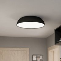 EGLO Hänglampa Tabley, svart/naturfärgad, 89 cm, tyg, 3 lampor.