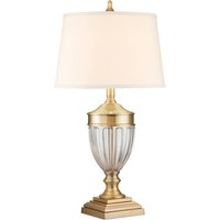 QUOIZEL Dennison 1 fabric table lamp, brushed brass