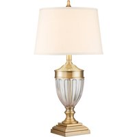 QUOIZEL Textil bordslampa Dennison 1 brushed brass