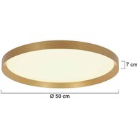 Steinhauer Plafonnier LED Flady, doré, Ø 50 cm direct/indirect