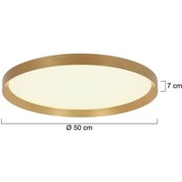 Steinhauer Flady taklampa LED, guldfärgad, Ø 50 cm direkt/indirekt