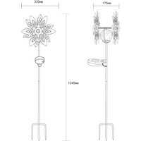Globo LED-solcellslampa 36578, markspett, rostbrun, metall, glas