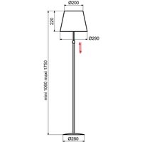 Aluminor Store floor lamp, chrome/white