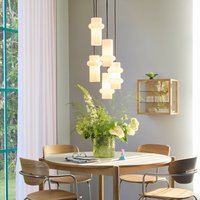Hübsch Pilule Double hanging light, glossy white, Ø 15 cm, glass