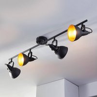 Lindby plafonnier Julin, 85 cm, à 4 lampes, noir-or