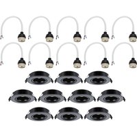 Paulmann Recessed spotlight 92117, black, Ø9cm, dimmable, 30° beam angle, adjustable,