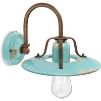 Ferroluce Giorgia wall light with ceramic shade in turquoise