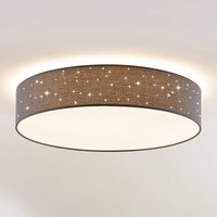 Lindby LED-Deckenlampe Ellamina, Ø 60 cm, anthrazit, Textil