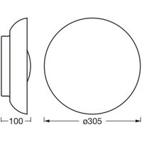 OSRAM taklampa ORBIS Milan, vit, Ø 31 cm, metall/glas