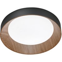 Luce Ambiente Design Arka LED ceiling lamp, Ø 40 cm, black/wood look, metal CCT