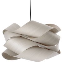 LZF LAMPS LZF Link hanging light, grey/nickel-coloured, Ø 69 cm, wood