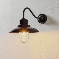 Moretti Luce Patio outdoor wall lamp, brass, curved