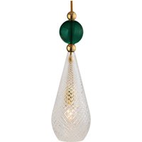 EBB & FLOW Smykke L guld kristall check grön boll