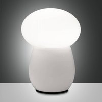 Fabas Luce Freddy table lamp, white, height 30 cm, blown glass, E27