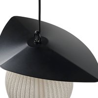Gubi Satellite outdoor hanging light, 57x36cm, black/cream white